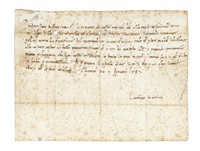 Lettera firmata Laurentius de Medicis inviata a Ferrara a Luigia Strozzi.