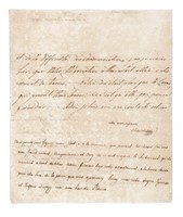 Lettera in parte autografa, firmata Charlotte Marie, inviata a un conte.