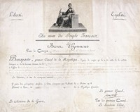 Brevet d'honneur con firma autografa Bonaparte.