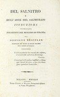 Del salnitro e dell'arte del salnitrajo.