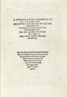 Il Petrarca col commento di m. Sylvano da Venaphro.