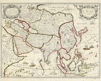 Carte de L'Asie Corrigee, et augmentee dessus toutes les aultres cy devant faictes par P. Bertius.