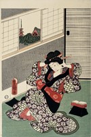Cartella di 140 xilografie a colori Ukyo-e.