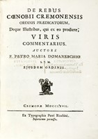 De rebus coenobii cremonensis ordinis praedicatorum?