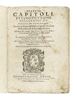 Statuti, capitoli, et constitutioni, dell'Ordine de' Cavalieri di Santo Stefano [...] pubblicati nel capitolo generale di detto Ordine, l'anno 1590.