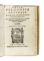 Della filosofia naturale [...] Parte prima (- seconda).