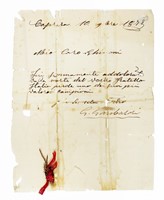 Lettera autografa firmata, inviata al caro Ghinoni [Luigi Ghinosi] a Milano.