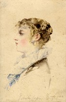 Ritratto femminile di profilo.
