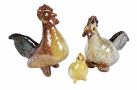 Gallina, gallo e pulcino.