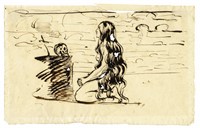 La Maddalena penitente davanti al crocefisso.