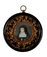 La Maddalena penitente davanti al crocefisso.
