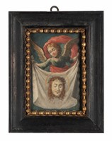 Testa di san Giovanni Battista / Angelo con il velo della Veronica / San Pantaleone con il bisturi e la cassetta da medico.