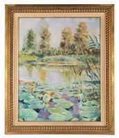 Lago con fiori di loto.