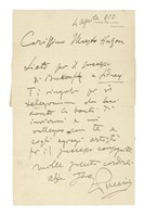Lettera autografa firmata inviata al Maestro Hazon, Opera Theatre Sidney.