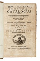 Horti academici Lugduno-Batavi catalogus exhibens Plantarum omnium Nomina...