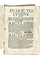 Proemialis epistola in qua de origine cenobitice & eremitice vite... Regula cenobitice vite... Regula eremitice vite...