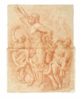 Laocoonte / Studio per figura virile con braccio levato.