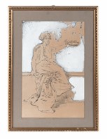 Figura femminile con corona d'alloro.