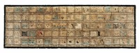 Tabellone da gioco (?) con bandiere di paesi e stemmi araldici di citt� e regioni.