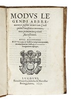 Modus legendi abbreviaturas passim in iure tam civilis qu�m pontificio occurrentes...
