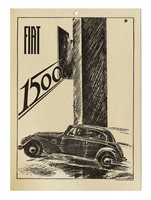 Lotto composto di 2 piccoli manifesti per la Fiat.