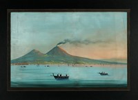 Napoli dal mare, veduta del Vesuvio.