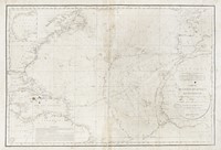 Carte de l'Oc�an Atlantique Septentrional (depuis l'Equateur jusq'au 52 �me degr� de Latitude) Redig�e Par P. Daussy Ing�nieur Hdrographe en Chef de la Marine.