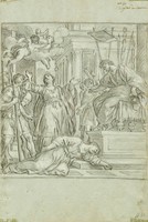 Le sante Bibiana e Demetria dichiarano la loro fede di fronte al prefetto Aproniano, morte di santa Demetria.