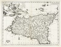 Carta geografica dell'isola di Sicilia.