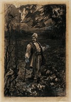 Bozzetto illustrazione di Gogol: il posto stregato.