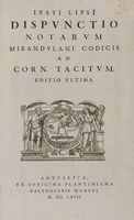 Dispunctio notarum Mirandulani Codicis ad Corn. Tacitum. Editio ultima.