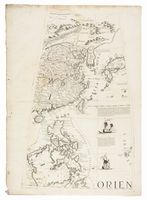 Carta che contiene la descrizione geografica, storica e degl'imperi del Giappone e della Cina.