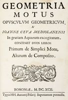 Geometria motus opusculum geometricum [...] Continet duos libros primum de simplici motu, alterum de composito.