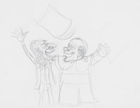 Caricatura di Papa Woytila e Gianni Agnelli.