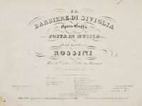 Il Barbiere di Siviglia. Opera buffa [?] Per il Teatro Valle in Roma [?]. Spartito per canto e pianoforte.