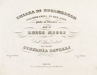 Chiara di Rosembergh. Melodramma in due atti. Parole di Gaetano Rossi. Spartito per canto e pianoforte.