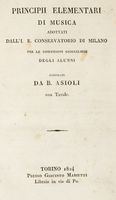 Metodo pel clavicembalo [?] adottato dal R. Conservatorio medesimo, non che per le Case di educazione del Regno ed a Sua Altezza Imperiale Il Principe Eugenio Napoleone di Francia  Vice Re d?Italia dedicato dall?Autore.