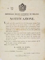 Raccolta di 4 bandi milanesi del gennaio 1848.