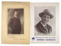 Ritratto fotografico con dedica autografa firmata ad Angelo Gandolfi.