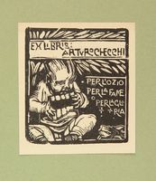 Ex libris incisi in legno. Venti tavole precedute da uno studio del Conte Dott. L. A. Ratti Opizzoni 'Il movimento xilografico italiano moderno'. Prefazione di Ettore Cozzani.
