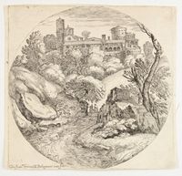 Due cavalieri sulla strada per un castello.