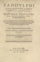 Historiae neapolitanae [...] Libri VI. [...] Omnia ex Italico sermone in Latinum conuersa. Ioann. Nicol. Stupano Rheto interprete...