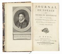 Journal du voyage [...] en Italie, Par la Suisse & l'Allemagne en 1580 & 1581. Avec des Notes par M. de Querlon. Tome Premier (-Second).