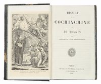 Mission de la Cochinchine et du Tonkin avec gravure et carte gographique.