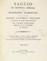 Saggio di filosofia morale e di matematica elementare...