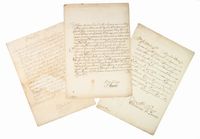 Raccolta di 29 documenti autografi o con firma autografa di Duchi, Re, Principi, Conti e cardinali di Casa Savoia.