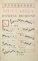 Missa Regia / Domini Dumont. [Segue]: Prosa / Sancti Leobini, Canut. Epis.pi / Paroechiae vulgo Averdon, patroni.