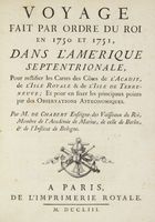 Voyage fait par ordre du roi en 1750 et 1751, dans l'Amérique septentrionale, pour rectifier les cartes des côtes de l'Arcadie, de l'Isle Royale & de l'Isle de Terreneuve; et pour en fixer les principaux points par des observations astronomiques.