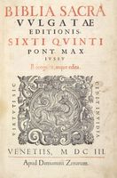 Biblia sacra vulgatae editionis. Sixti quinti pont. max. iussu recognita, atque edita.
