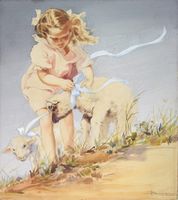 Fanciulla con agnellini.
